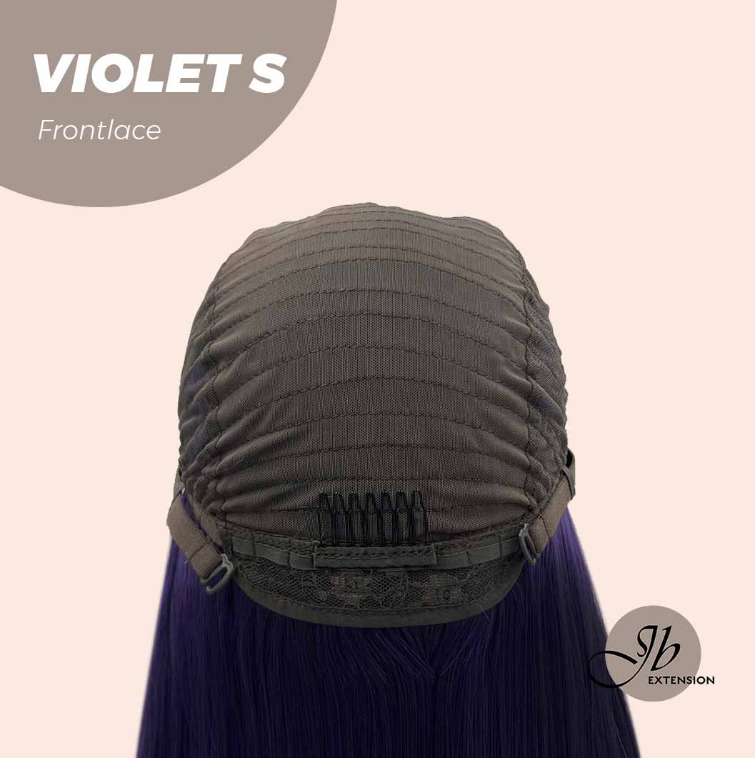 JBEXTENSION 26 Inches Dark Purple Color Long Curly Frontlace Glueless Wig VIOLET S