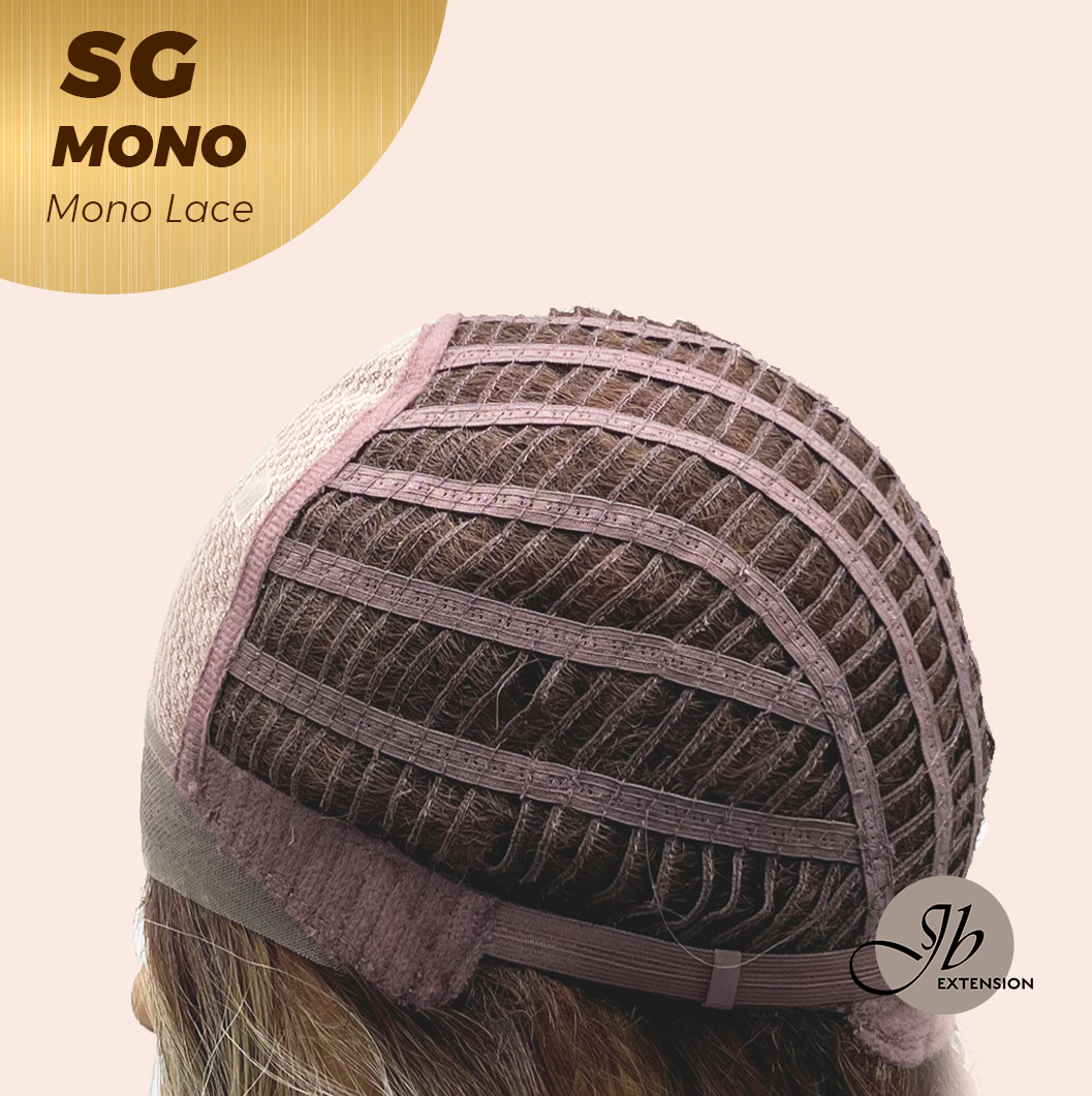 JBEXTENSION SG MONO Monofilament Handmade Wig 6X5 Full Monofilament Hand Tied Top Wig 15 Inches Sunset Blonde Mono Lace Wig With Anti-slip Silicone Strips Glueless Wig SG MONO【BENDY EAR TABS】