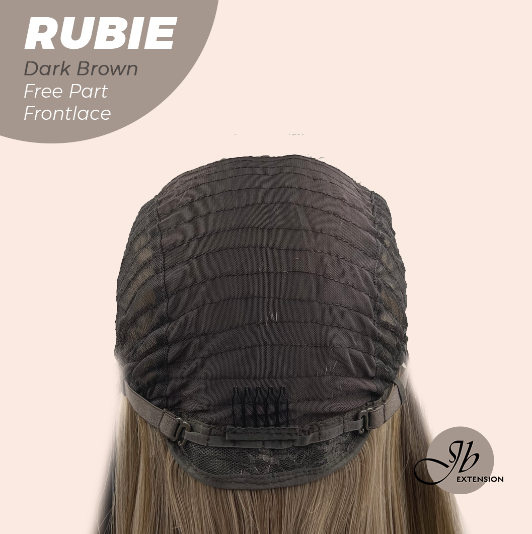 Get the Influencer Look with 30 Inches Dark Brown With Highlight Long Straight Fiber X-RUBIE DARK BROWN