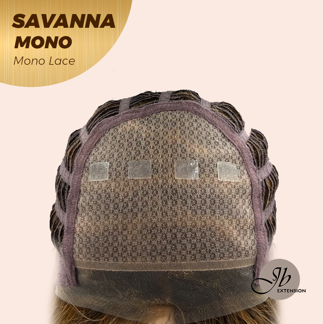 [PRE-ORDER] JBEXTENSION SAVANNA MONO Monofilament Handmade Wig 6X5 Full Monofilament Hand Tied Top Wig 16 Inches Brown With Highlight Wave Mono Lace Wig With Anti-slip Silicone Strips Glueless Wig SAVANNA MONO【BENDY EAR TABS】