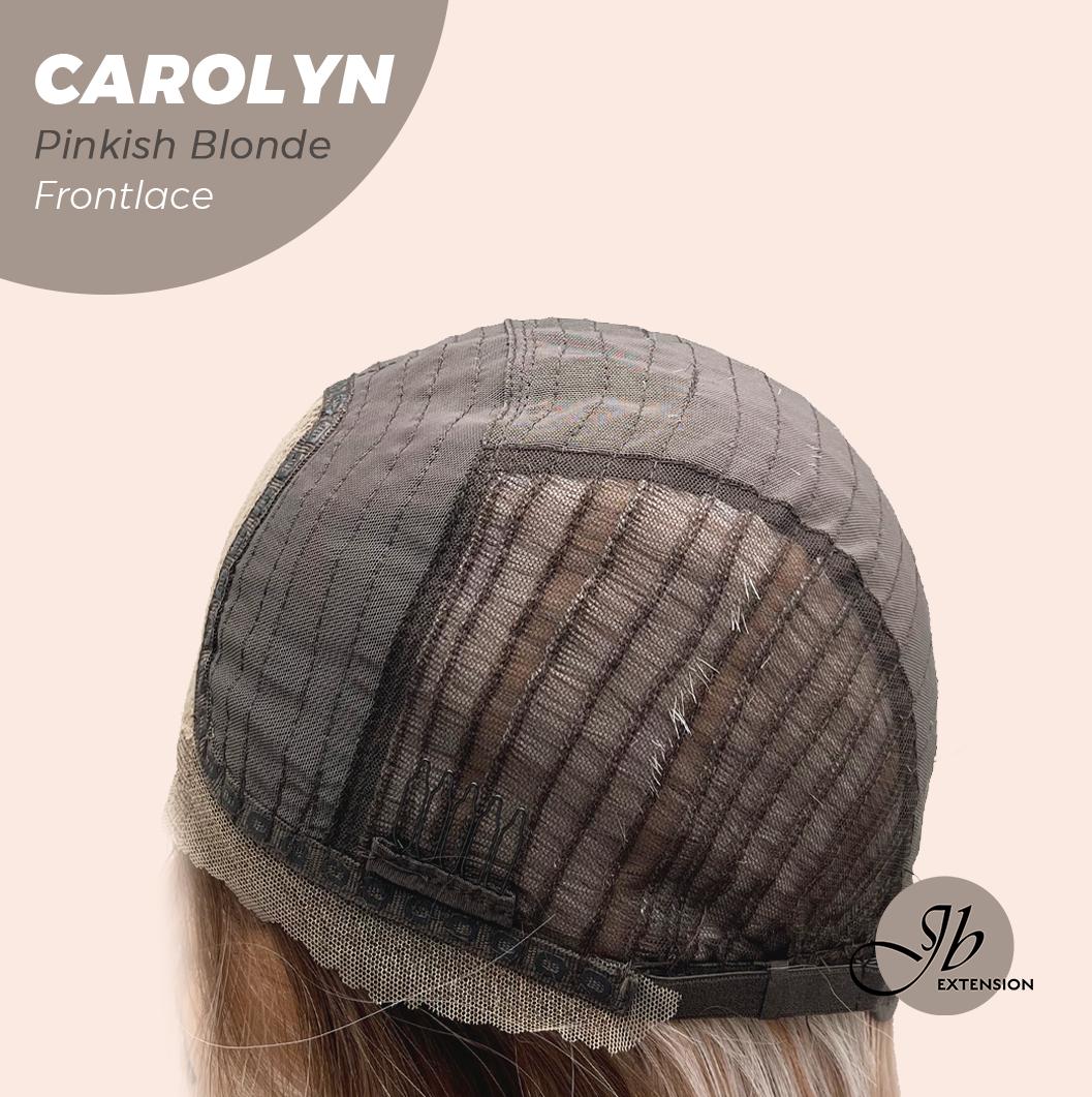 JBEXTENSION 26 Inches Straight Pinkish Blonde Highlight Pre-Cut Frontlace Glueless Wig CAROLYN