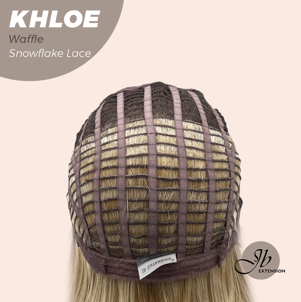 JBEXTENSION 12 Inches Bob Cut Waffle Pre-Cut Snowflake Lace Frontlace Glueless Wig KHLOE WAFFLE【PERMATEASE】【BENDY EAR TABS】- M/L