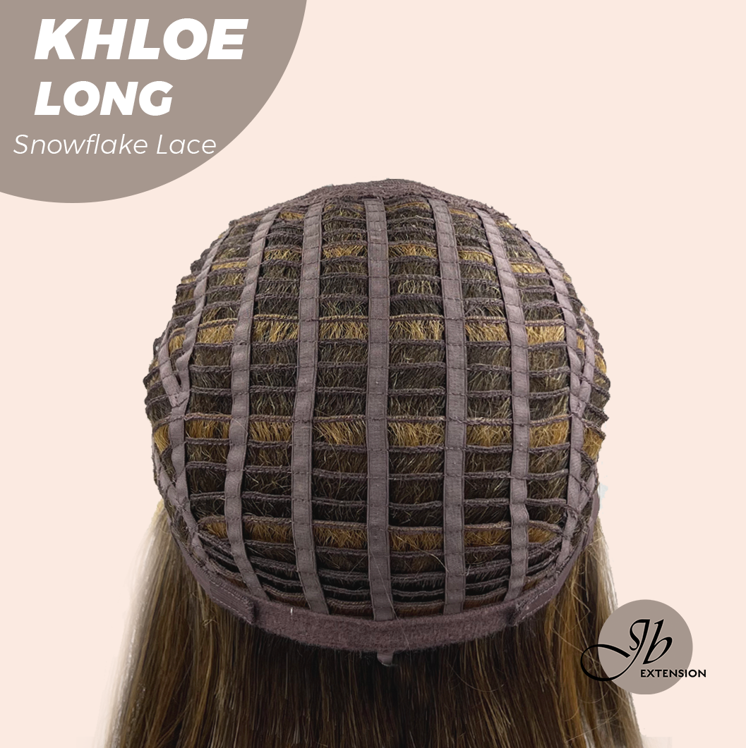 JBEXTENSION 18 Inches Caramel Pre-Cut Snowflake Lace Frontlace Glueless Wig KHLOE LONG【PERMATEASE】【BENDY EAR TABS】