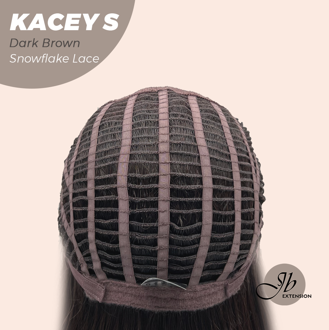 [PRE-ORDER] JBEXTENSION 20 Inches Dark Brown Pre-Cut Snowflake Lace Frontlace Glueless Wig KACEY S DARK BROWN【PERMATEASE】【BENDY EAR TABS】