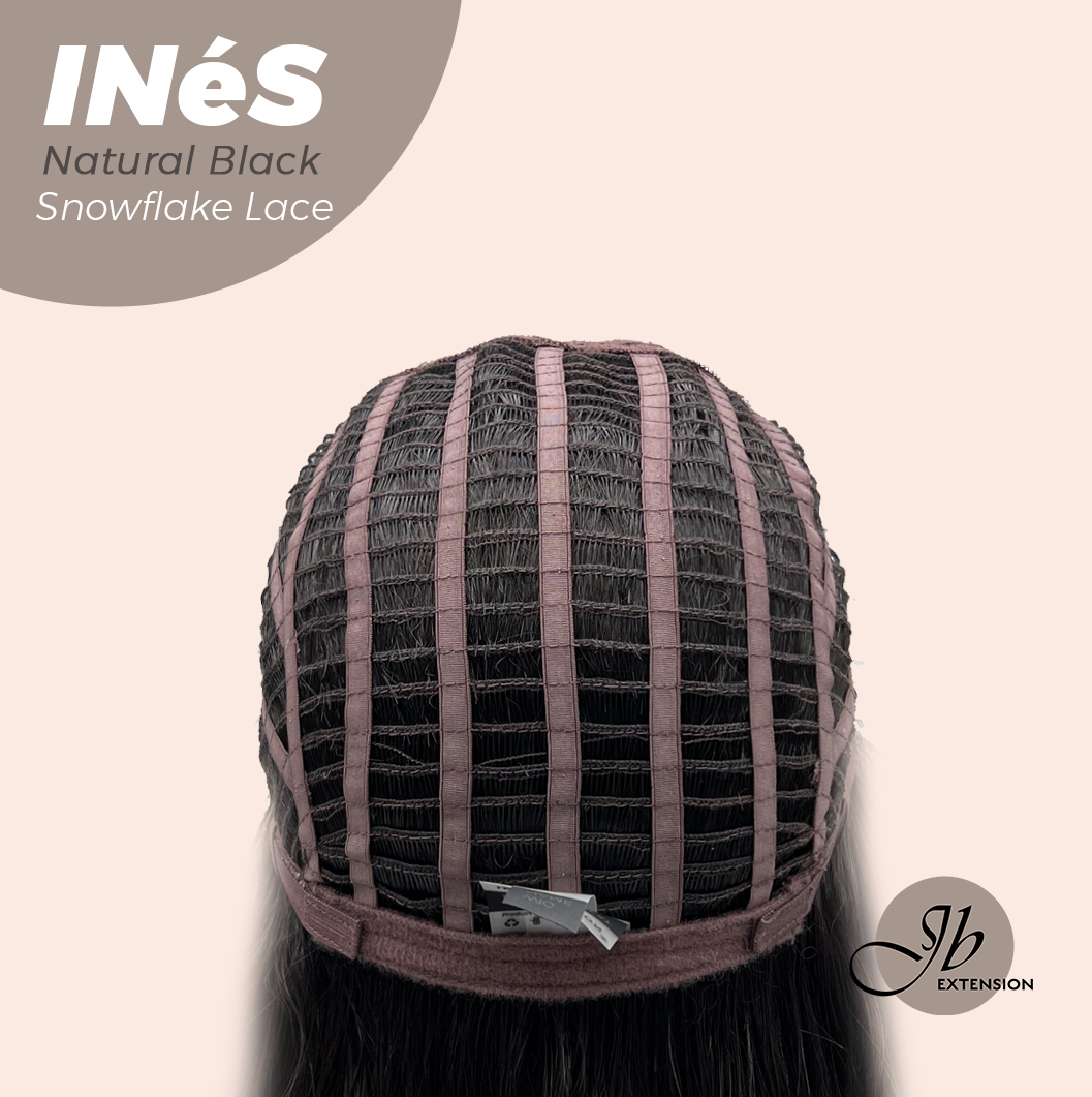 JBEXTENSION 22 Inches Natural Black Pre-Cut Snowflake Lace Frontlace Glueless Wig INéS NATURAL BLACK【PERMATEASE】【BENDY EAR TABS】