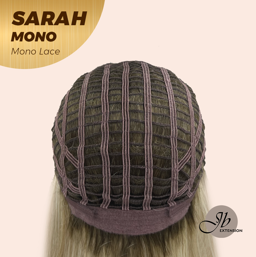 JBEXTENSION SARAH MONO Full Monofilament Wig 22 Inches Blonde Color Full Mono Lace Glueless With Anti-slip Silicone Strips Wig SARAH MONO【BENDY EAR TABS】