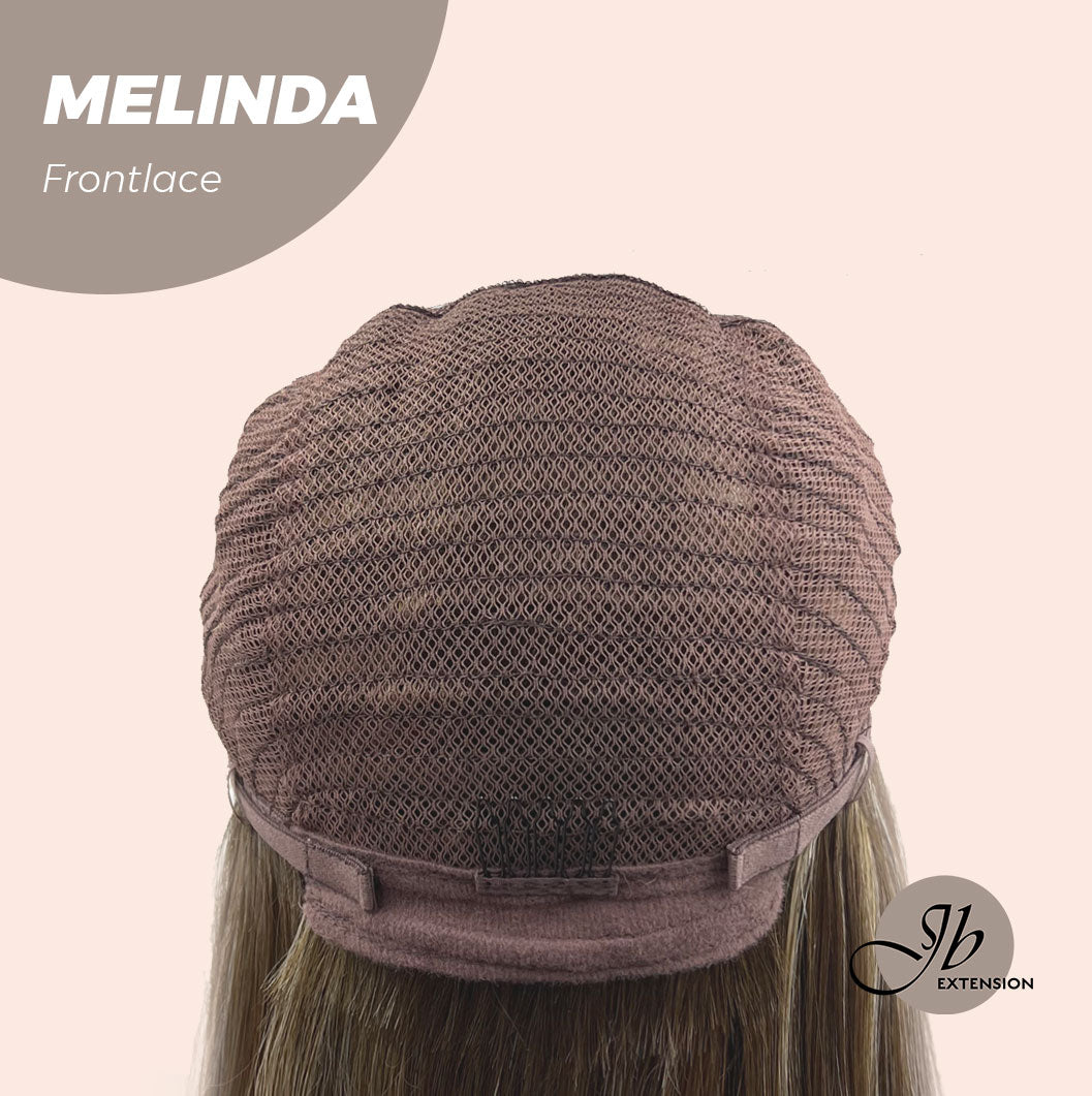 Nichole's Selection -  18 Inches Brown With Highlight Pre-Cut Frontlace Glueless Side Part Wig MELINDA