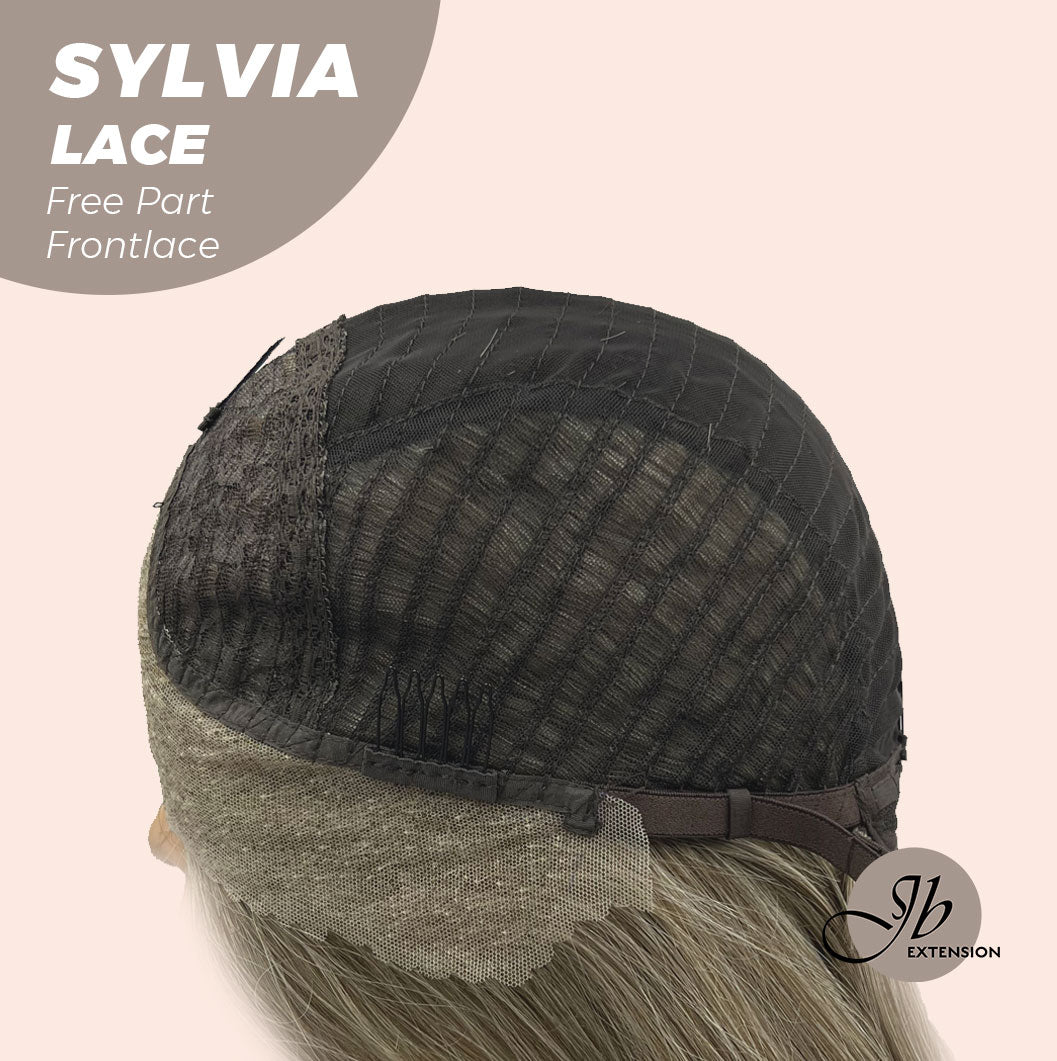 JBEXTENSION 20 Inches Dirty Blonde Curly Free Part Pre-Cut Frontlace Glueless Wig SYLVIA LACE