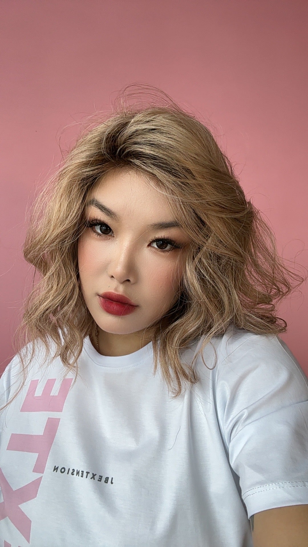 JBEXTENSION 14 Inches Ash Strawberry Blonde Women Fashion Full Machine Wig PAMELA【PLUS PERMATEASE】【BENDY EAR TABS】