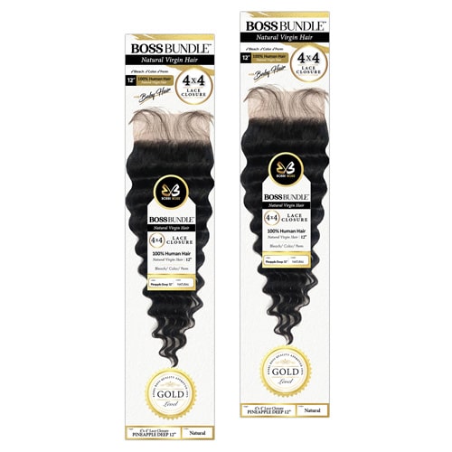 Bobbi Boss Virgin Hair 4x4 Lace Closure PINEAPPLE DEEP 12