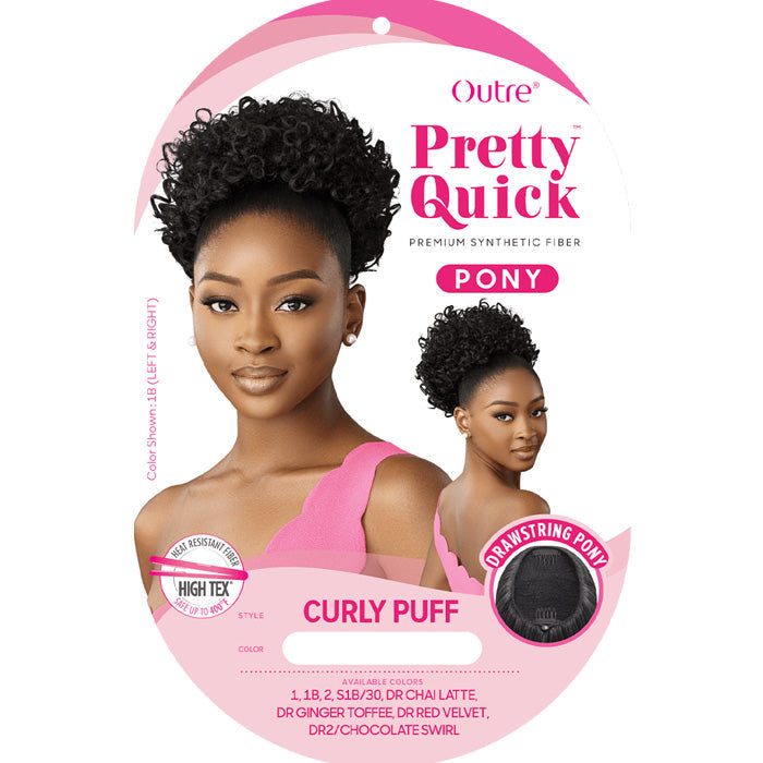 Outre Pretty Quick Drawstring Ponytails - CURLY PUFF