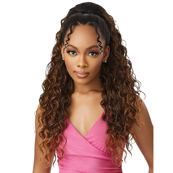 Outre Pretty Quick Drawstring Wet & Wavy Ponytail - BEACH WAVE 28"