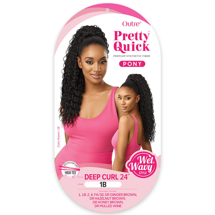 Outre Pretty Quick Wet & Wavy Drawstring Ponytail - DEEP CURL 24"