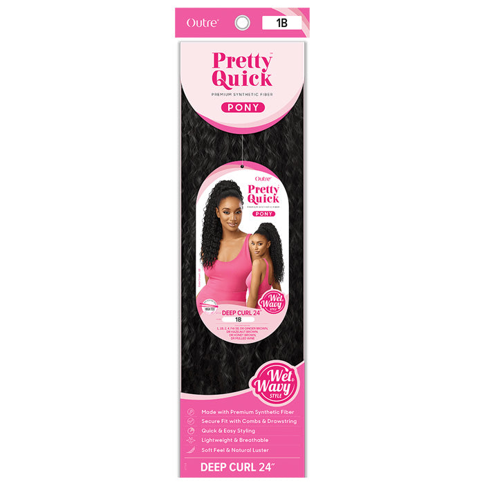 Outre Pretty Quick Wet & Wavy Drawstring Ponytail - DEEP CURL 24"