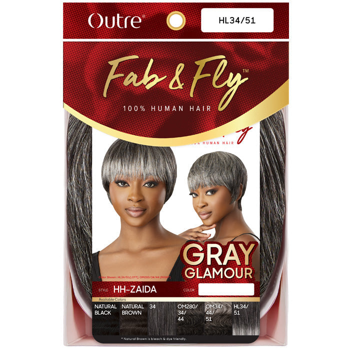 Outre Fab & Fly 100% Human Hair Gray Glamour Full Wig - HH-ZAIDA