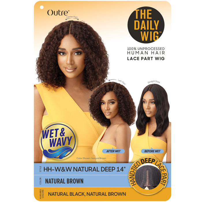 Outre The Daily 100% Unprocessed Human Hair Lace Part Wet & Wavy Wig - NATURAL DEEP 14