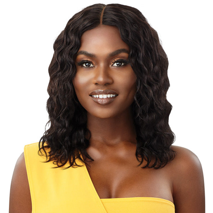Outre 100% Unprocessed Human Hair Lace Part Wet & Wavy Wig - NATURAL WAVE 16