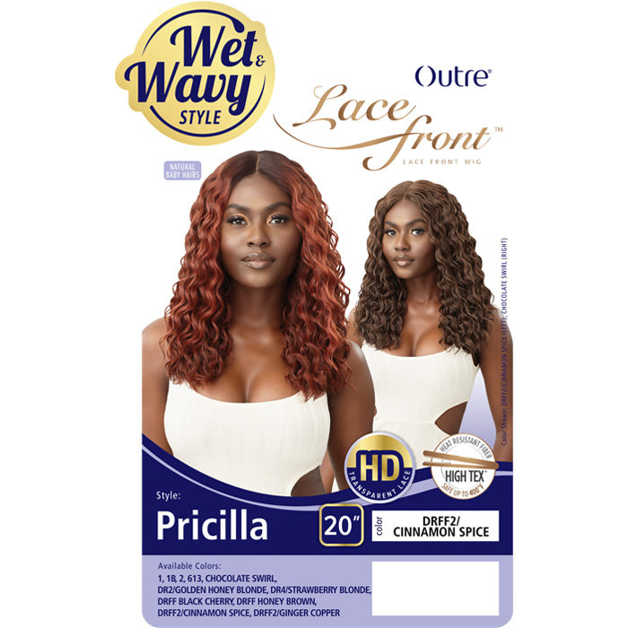 Outre Wet & Wavy HD Transparent Lace Front Wig - PRICILLA