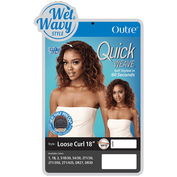 Outre Quick Weave Wet & Wavy Half Wig - LOOSE CURL 18