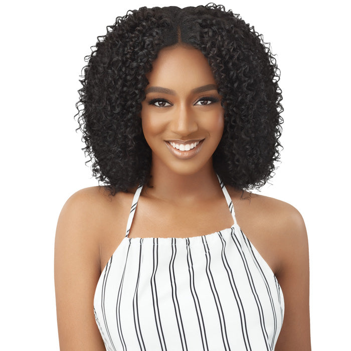 Outre Big Beautifull Hair 100% Human Hair Blend U-Part Leave Out Wig - CURLY TWIST 14"