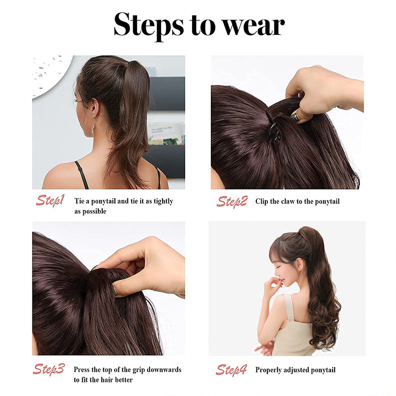 JBEXTENSION 25 Inch Clip Claw in Curly Ponytail Extension for thinning hair 160g