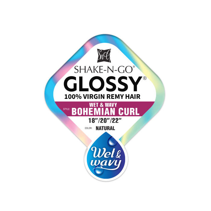 Shake N Go Glossy 100% Virgin Remy Hair Wet and Wavy Weave - BOHEMIAN CURL (Multi Length)