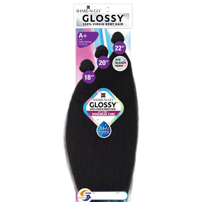 Shake N Go Glossy 100% Virgin Remy Hair Wet and Wavy Weave - BOHEMIAN CURL (Multi Length)