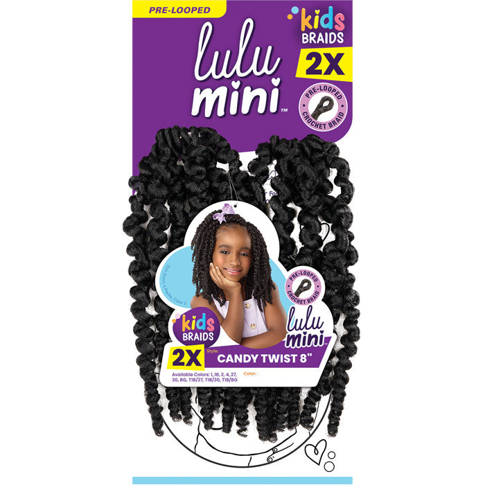 Sensationnel Lulu Mini Kids Pre-Looped Crochet Braid - CANDY TWIST 8" 2X