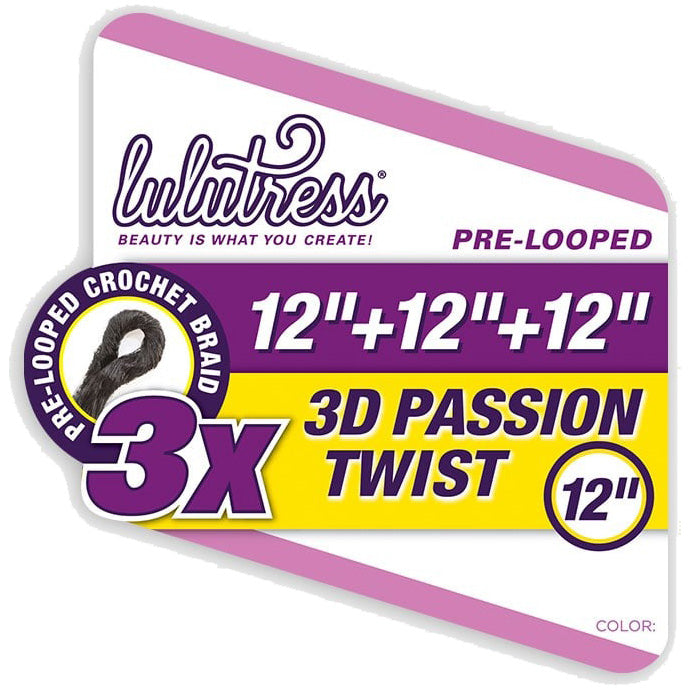 Sensationnel Lulutress Pre-Looped Crochet Braids - 3X PASSION TWIST 12"