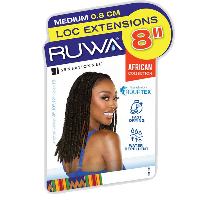 Sensationnel Ruwa Kanekalon Braiding Hair LOC EXTENSIONS (8"/10"/12") - 100% Aquatex