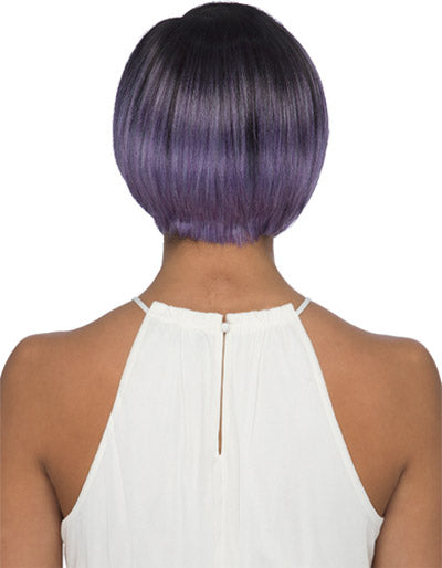 Vivica A. Fox New Futura Fiber 10" LAYERED BOB WITH SWEPT BANG & INVISIBLE SIDE CURVED PART(RIGHT) Wig - ALLEGRA