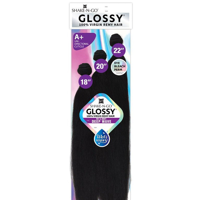 Shake N Go Glossy 100% Virgin Remy Hair Wet and Wavy Weave - DEEP WAVE (Multi Length)