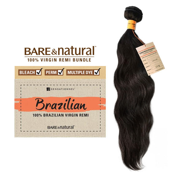 Sensationnel Bare & Natural 100% Brazilian Virgin Remi Weave - NATURAL WAVY 10-30"