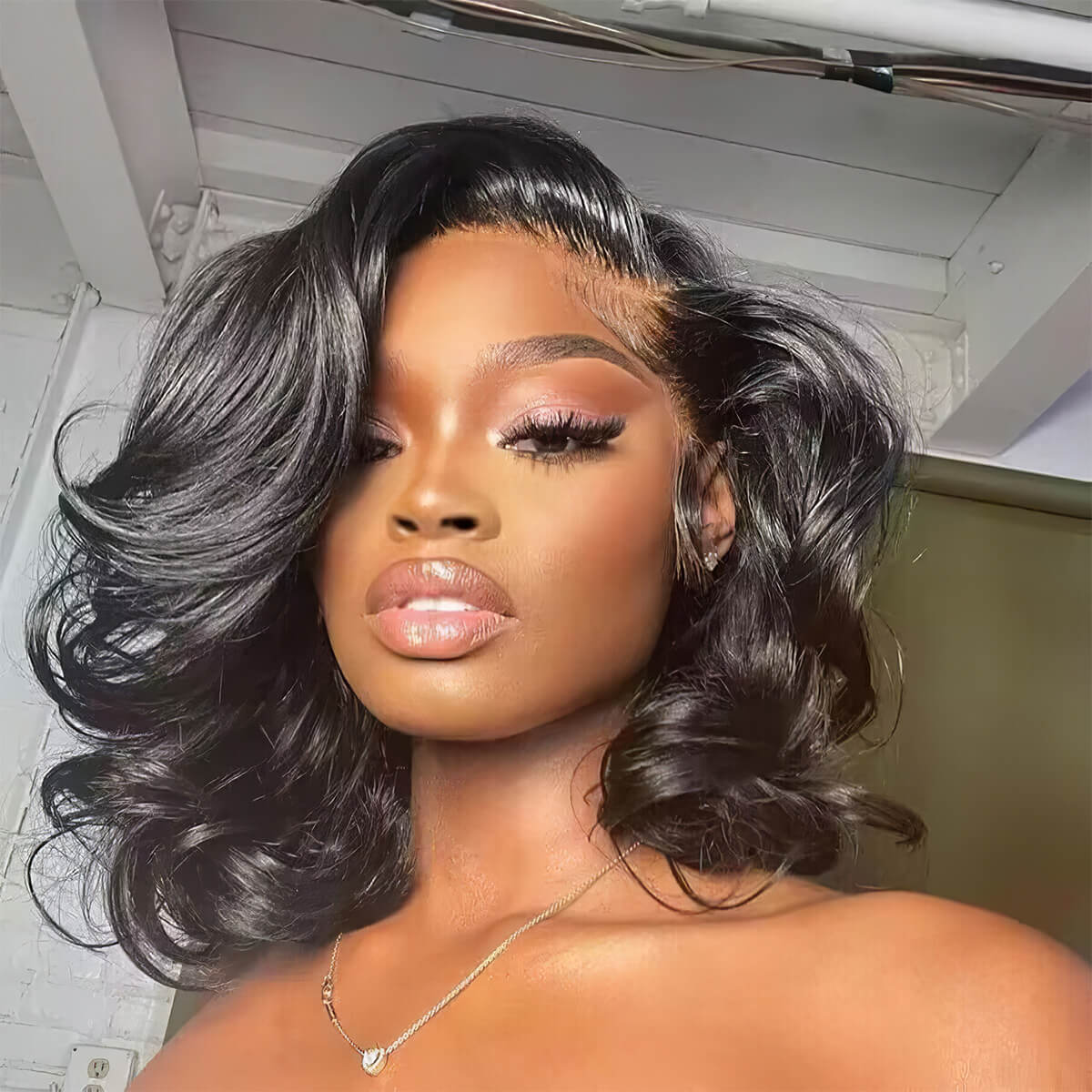 12" = $89 Short Bob Wig Loose Body Wave Pre Plucked HD Lace Human Hair Wig Beginner Friendly Glueless