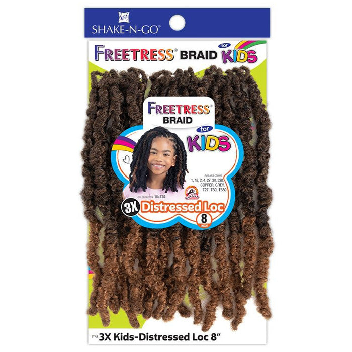 Freetress For Kids Pre-Looped Crochet Braids - 3X DISTRESSED LOC 8"