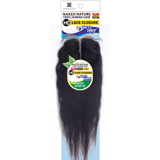 Shake N Go Naked 100% Human Hair HD Lace Wet & Wavy Closure - DEEP WAVE 12"/14"/16"