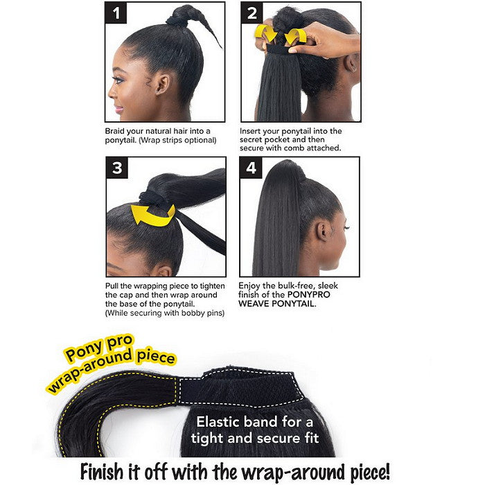 Shake N GO Organique Pony Pro Secret Pocket Ponytail - SLEEK STRAIGHT