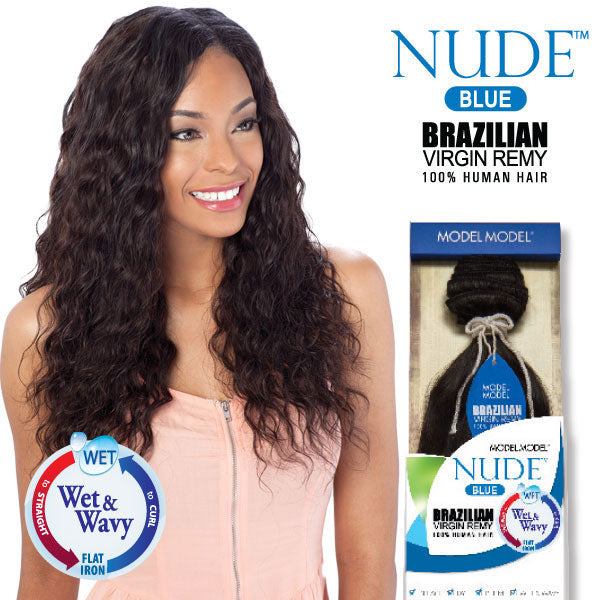 Model Model Nude Blue Virgin Remy 100% Human Hair Weaves - BRAZILIAN LOOSE DEEP WAVE 16"
