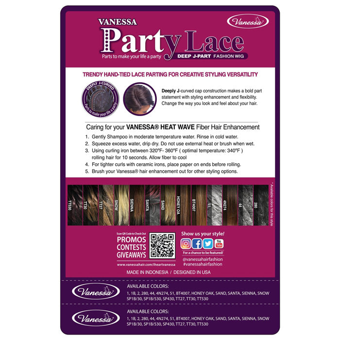 Vanessa Party Lace Deep J Part Wig - DJ ALANA