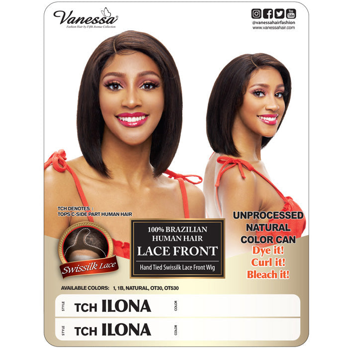Vanessa 100% Brazilian Human Hair Swissilk Lace Front Wig - TCH ILONA