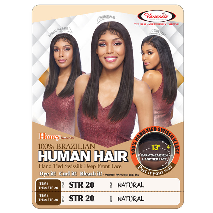 Vanessa 100% Brazilian Human Hair 13X4 Swissilk Lace Front Wig - TH34 STR 20