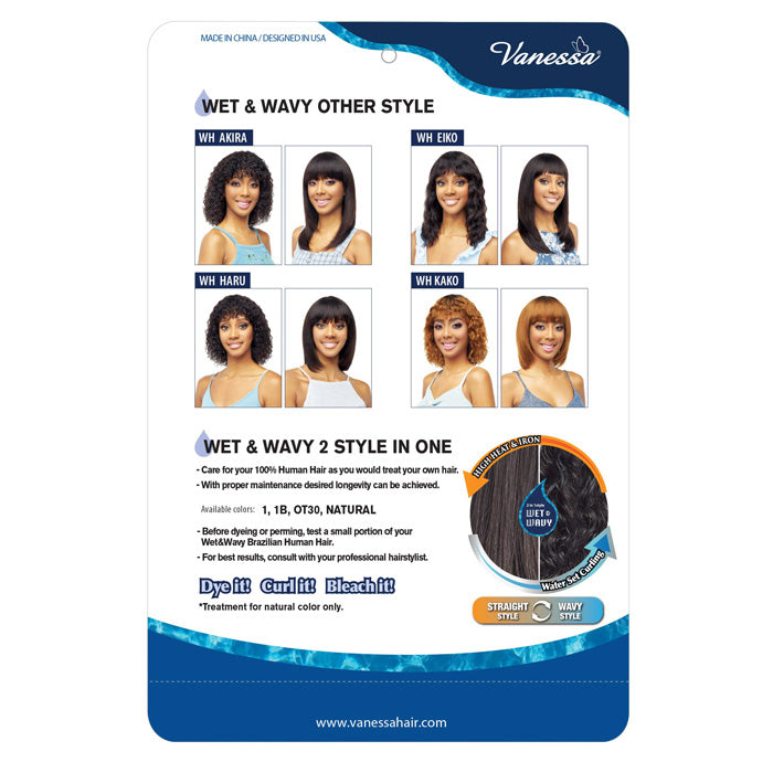 Vanessa 100% Human Hair Wet & Wavy Wig - WH AKIRA