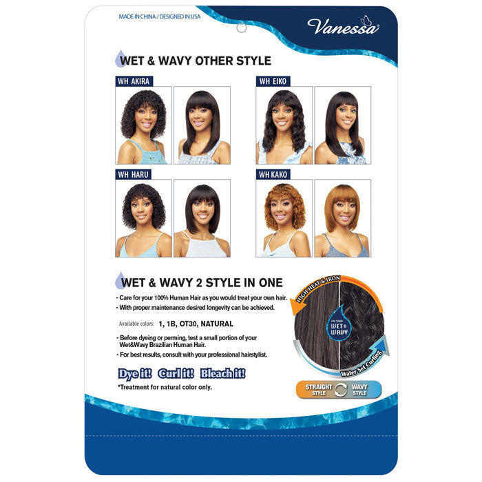 Vanessa 100% Human Hair Wet & Wavy Wig - KAKO