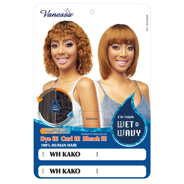 Vanessa 100% Human Hair Wet & Wavy Wig - KAKO