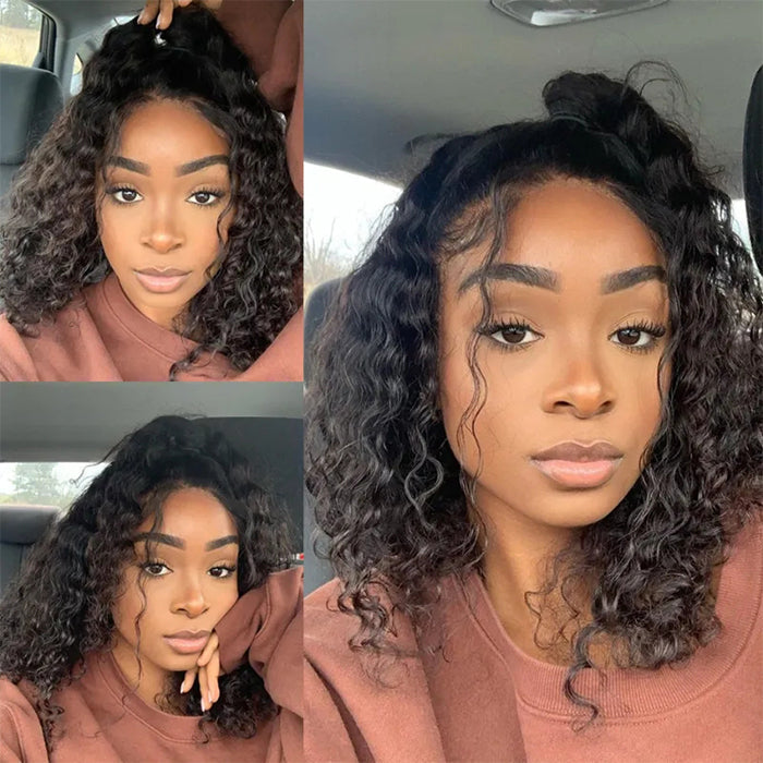 220% Density 4x4/5x5 Lace Closure Bob Wigs Pre Plucked Water Wave Wigs For Black Women