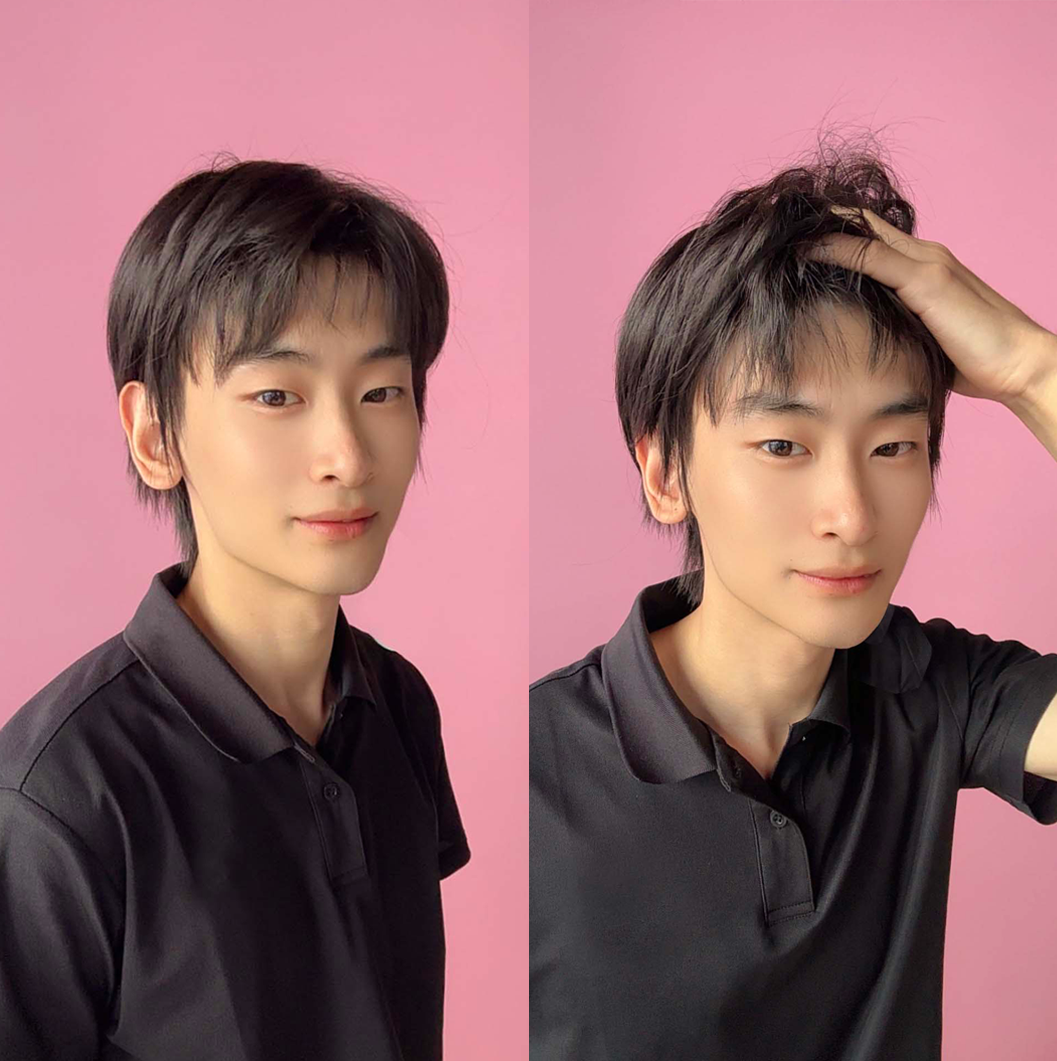 JBEXTENSION Short Hair 30% Real Human Hair Midnight Brown( Black/Brown) Unisex Wig Man Wig KEN