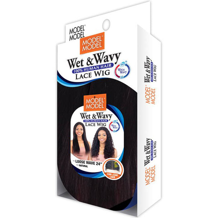 Model Model 100% Human Hair Lace Front Part Wet & Wavy Wig - LOOSE WAVE 24