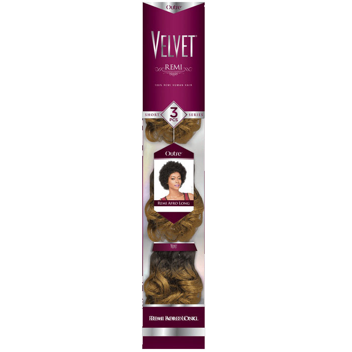 Outre Velvet 100% Remi Human Hair REMI AFRO LONG Weave 3 Pcs (Short Series)