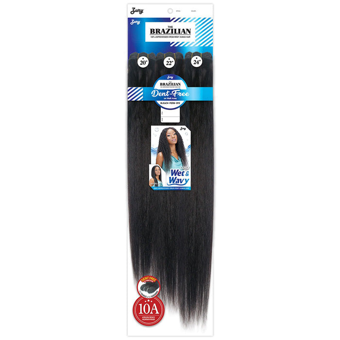Zury Sis Brazilian Virgin Remy 100% Unprocessed Human Hair Dent-Free Wet & Wavy Weave Bundle - CURLY (10"-24")