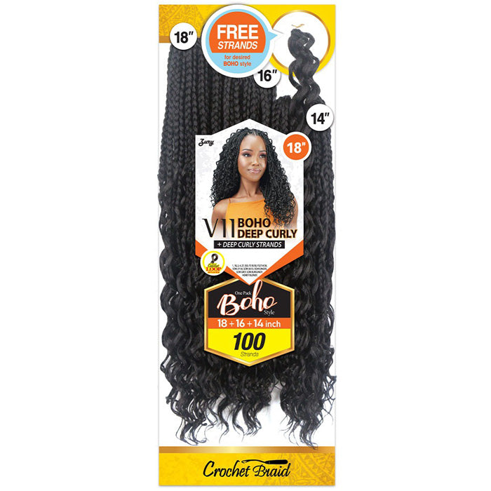 Zury Sis Loop Crochet Braids - V11 BOHO DEEP CURLY 14"16"18"